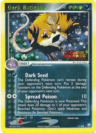 Dark Raticate - 17/109 - Rare - Reverse Holo available at 401 Games Canada