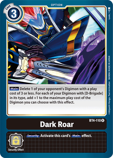 Dark Roar - BT4-110 - Rare available at 401 Games Canada