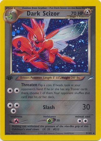 Dark Scizor - 9/105 - Holo - 1st Edition available at 401 Games Canada