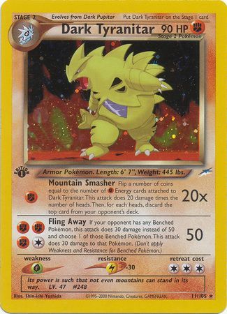 Dark Tyranitar - 11/105 - Holo - 1st Edition available at 401 Games Canada