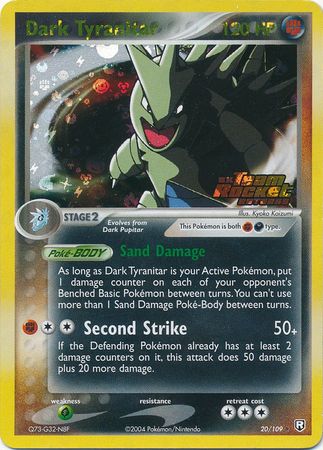 Dark Tyranitar - 20/109 - Rare - Reverse Holo available at 401 Games Canada