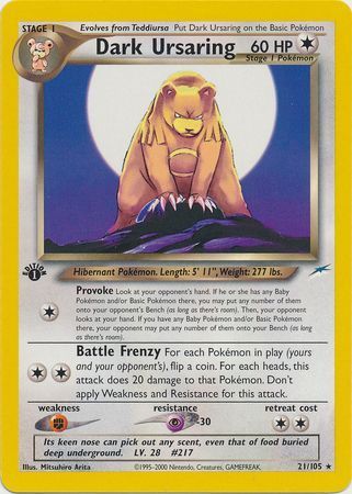 Dark Ursaring - 21/105 - Rare - 1st Edition available at 401 Games Canada