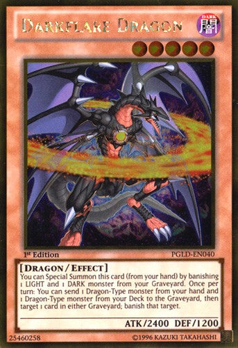 Darkflare Dragon - PGLD-EN040 - Gold Rare - 1st Edition available at 401 Games Canada