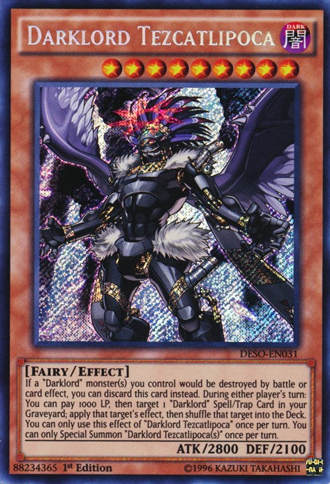 Darklord Tezcatlipoca - DESO-EN031 - Secret Rare - 1st Edition available at 401 Games Canada