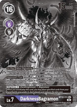 DarknessBagramon (Alternate Art) (Black & White) - BT12-111 - Secret Rare available at 401 Games Canada