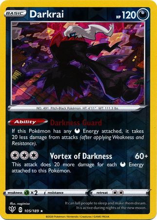 Darkrai - 105/189 - Holo Rare - Reverse Holo available at 401 Games Canada