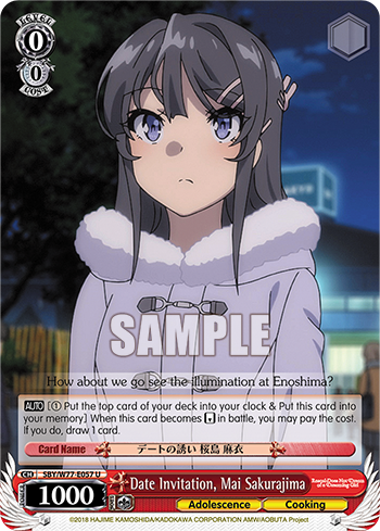 Date Invitation, Mai Sakurajima - SBY/W77-E057 - Uncommon available at 401 Games Canada