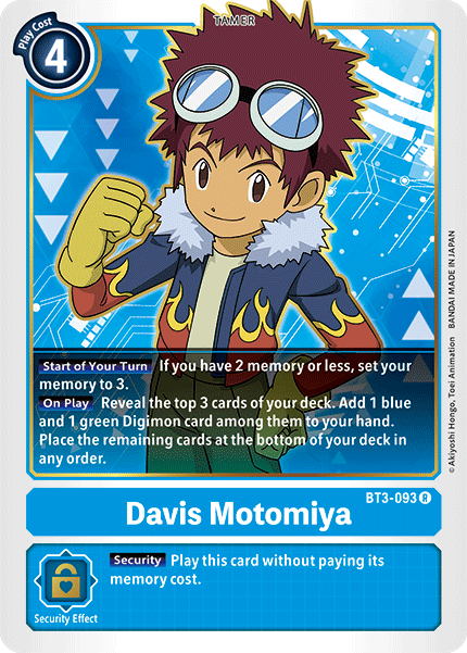 Davis Motomiya - BT3-093 - Rare available at 401 Games Canada