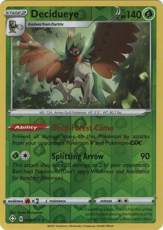 Decidueye - 008/072 - Holo Rare - Reverse Holo available at 401 Games Canada