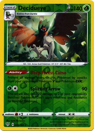 Decidueye - 013/189 - Holo Rare - Reverse Holo available at 401 Games Canada