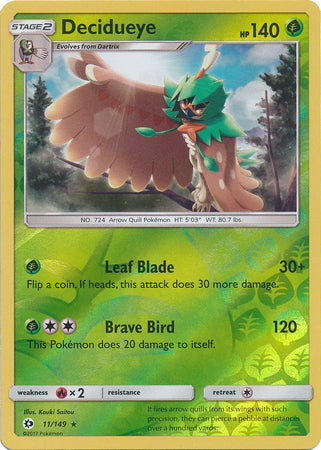 Decidueye - 11/149 - Rare - Reverse Holo available at 401 Games Canada