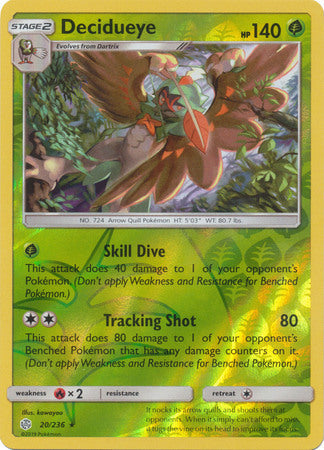 Decidueye - 20/236 - Holo Rare - Reverse Holo available at 401 Games Canada