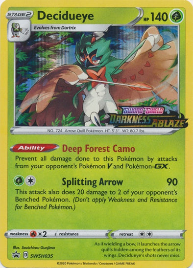 Decidueye - SWSH035 - Pre-Release Promo available at 401 Games Canada