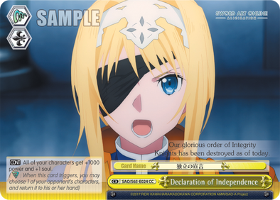 Declaration of Independence - SAO/S65-E024 - Climax Common available at 401 Games Canada