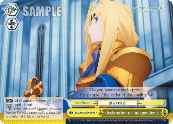 Declaration of Independence - SAO/S65-E024R - Triple Rare available at 401 Games Canada