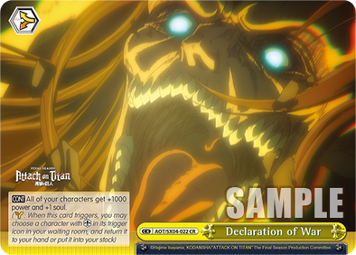 Declaration of War - AOT/SX04-E022 - Climax Rare available at 401 Games Canada