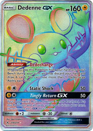 Dedenne GX - 219/214 - Hyper Rare available at 401 Games Canada