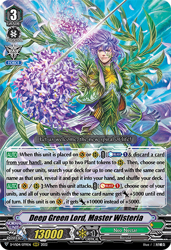 Deep Green Lord, Master Wisteria - D-VS04/079 - Triple Rare available at 401 Games Canada