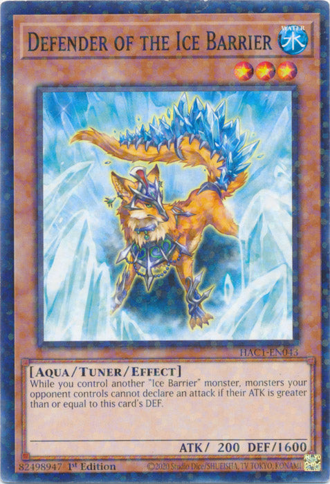 Defender of the Ice Barrier - HAC1-EN043 - Duel Terminal Normal Parallel Rare available at 401 Games Canada