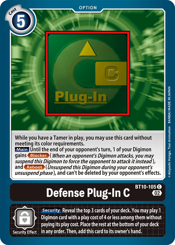 Defense Plug-In C - BT10-105 - Common available at 401 Games Canada