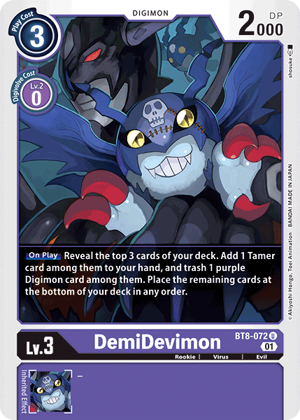 DemiDevimon - BT8-072 - Uncommon available at 401 Games Canada