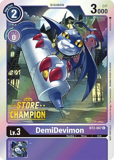 DemiDevimon (Store Champion) - BT2-067 - Promo available at 401 Games Canada