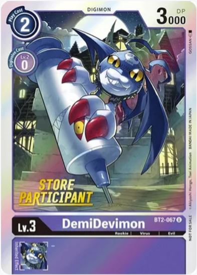 DemiDevimon (Store Participant) - BT2-067 - Promo available at 401 Games Canada