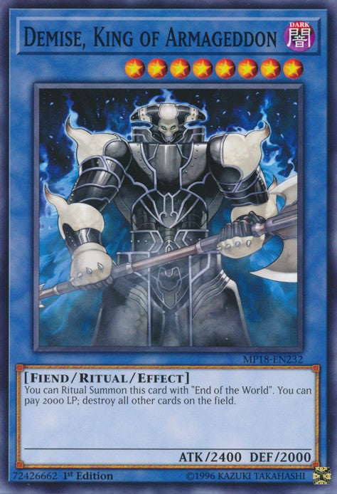 Demise, King of Armageddon - MP18-EN232 - Common - 1st Edition available at 401 Games Canada