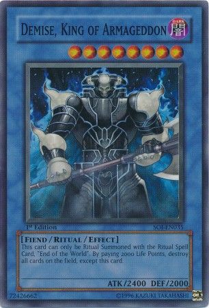 Demise, King of Armageddon - SOI-EN035 - Super Rare - 1st Edition available at 401 Games Canada