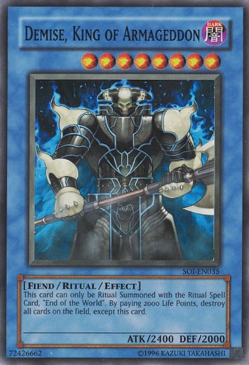 Demise, King of Armageddon - SOI-EN035 - Super Rare - Unlimited available at 401 Games Canada