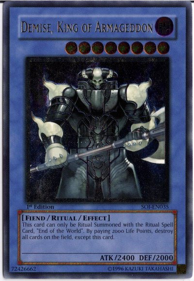 Demise, King of Armageddon - SOI-EN035 - Ultimate Rare - 1st Edition available at 401 Games Canada