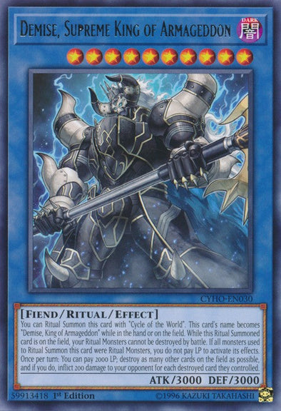 Demise, Supreme King of Armageddon - CYHO-EN030 - Rare - 1st Edition available at 401 Games Canada