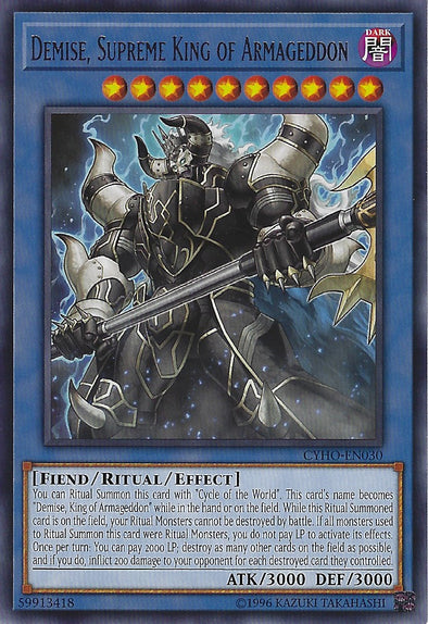 Demise, Supreme King of Armageddon - CYHO-EN030 - Rare - Unlimited available at 401 Games Canada