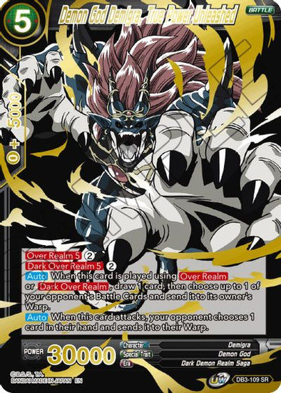 Demon God Demigra, True Power Unleashed - DB3-109 - Super Rare (Alternate Art) available at 401 Games Canada