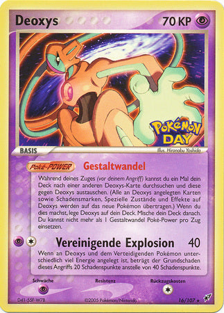 Deoxys (Normal) - 16/107 - Promo (German Pokemon Day) available at 401 Games Canada