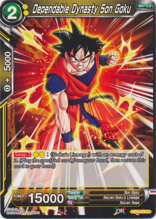 Dependable Dynasty Son Goku - BT4-078 - Common (Foil) available at 401 Games Canada