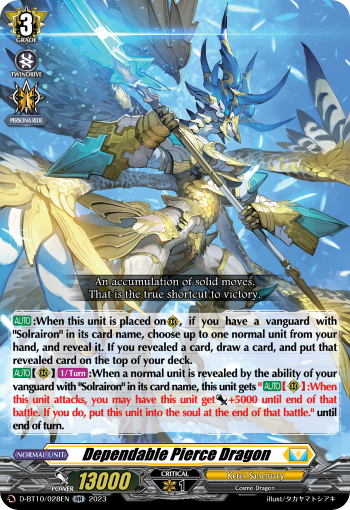 Dependable Pierce Dragon - D-BT10/028 - Double Rare available at 401 Games Canada