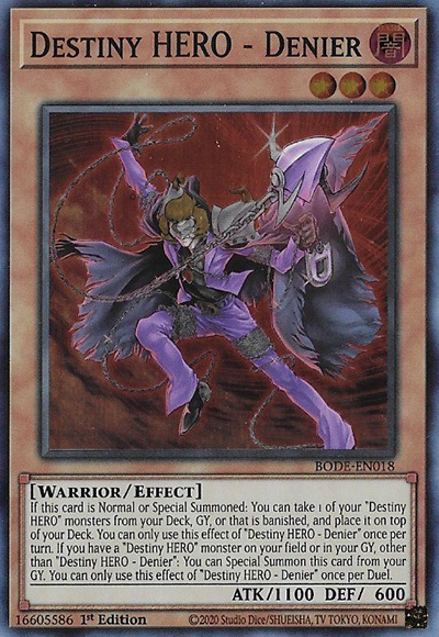 Destiny HERO - Denier - BODE-EN018 - Super Rare - 1st Edition available at 401 Games Canada