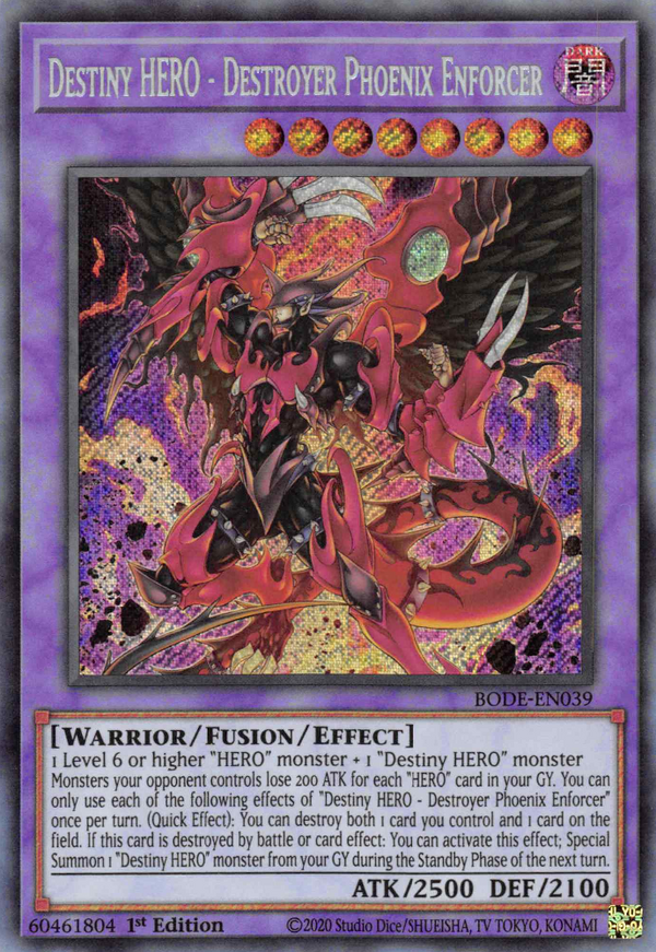 Destiny HERO - Destroyer Phoenix Enforcer - BODE-EN039 - Secret Rare - 1st Edition available at 401 Games Canada