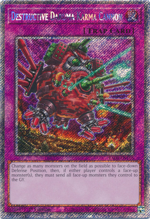 Destructive Daruma Karma Cannon (Platinum Secret Rare) - RA04-EN103 - Platinum Secret Rare - 1st Edition