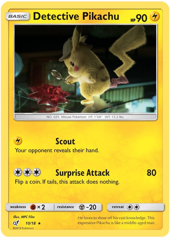 Detective Pikachu - 10/18 - Holo Rare available at 401 Games Canada