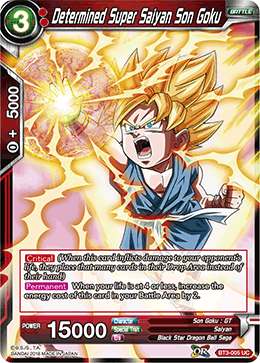 Determined Super Saiyan Son Goku - BT3-005 - Uncommon available at 401 Games Canada