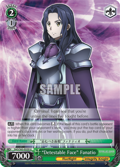 "Detestable Face" Fanatio - SAO/S65-E039 - Uncommon available at 401 Games Canada