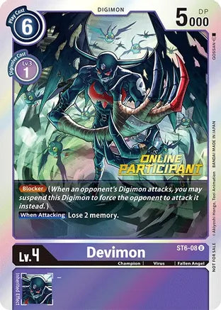 Devimon - ST6-08 - (2021 Championship Online Regional) [Online Participant] available at 401 Games Canada