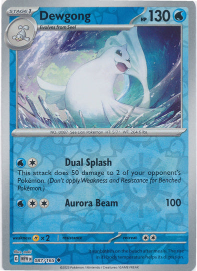 Dewgong - 087/165 - Uncommon - Reverse Holo available at 401 Games Canada