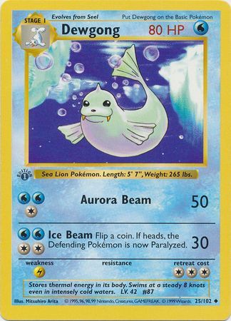 Dewgong - 25/102 - Uncommon - 1st Edition available at 401 Games Canada