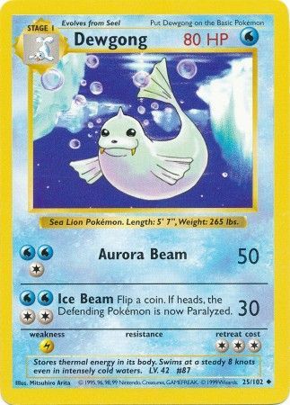 Dewgong - 25/102 - Uncommon - Shadowless available at 401 Games Canada