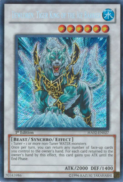 Dewloren, Tiger King of the Ice Barrier - HA02-EN027 - Secret Rare - 1st Edition available at 401 Games Canada