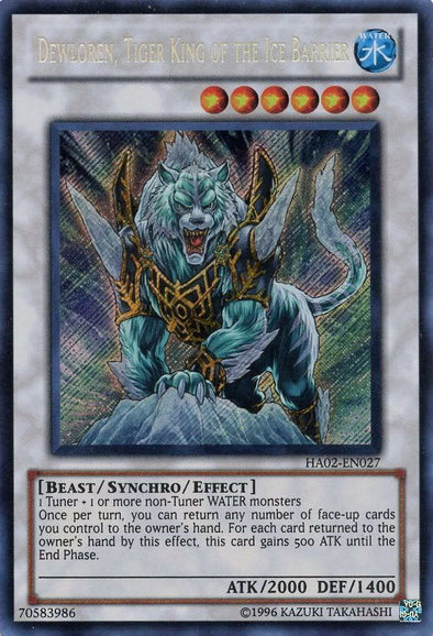 Dewloren, Tiger King of the Ice Barrier - HA02-EN027 - Secret Rare - Unlimited available at 401 Games Canada