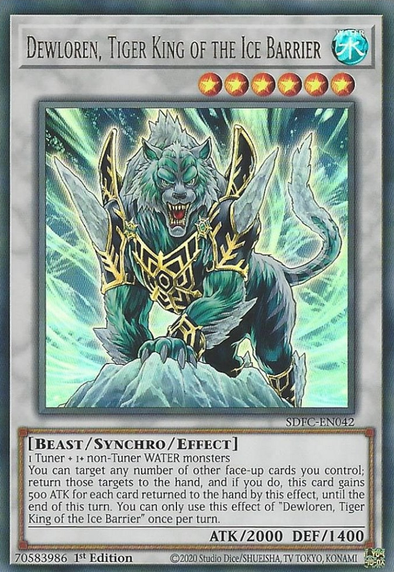 Dewloren, Tiger King of the Ice Barrier - SDFC-EN042 - Ultra Rare - 1st Edition available at 401 Games Canada